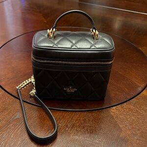 Kate Spade Black Quilted Cosmetic Case